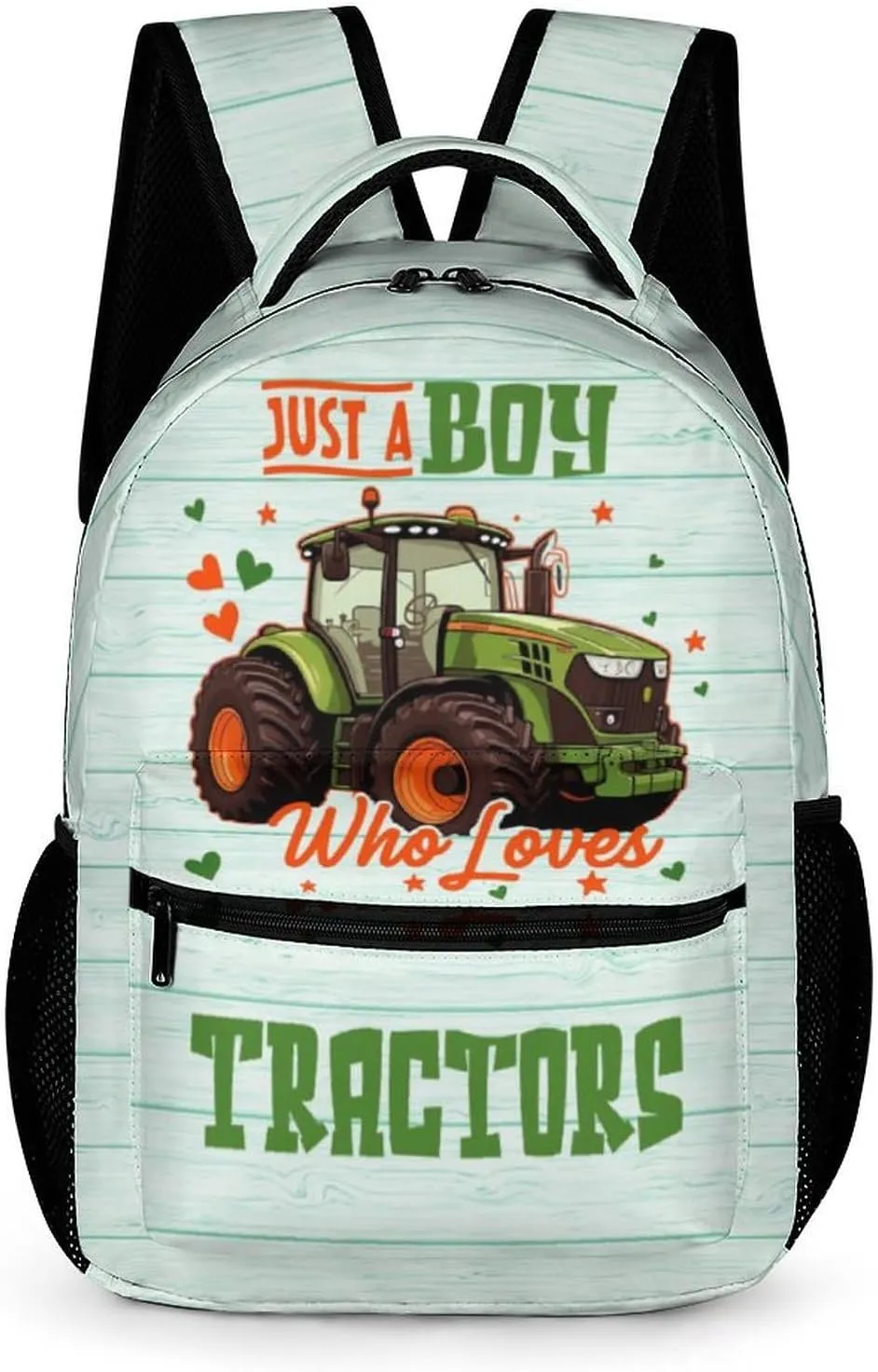 Tractor Backpack for Kids Girls Boys School, 16 Inches Cute Tractors Theme Bookbag, Adjustable, Lightweight, Large Capacity, Colorful Daily Casual Backpacks