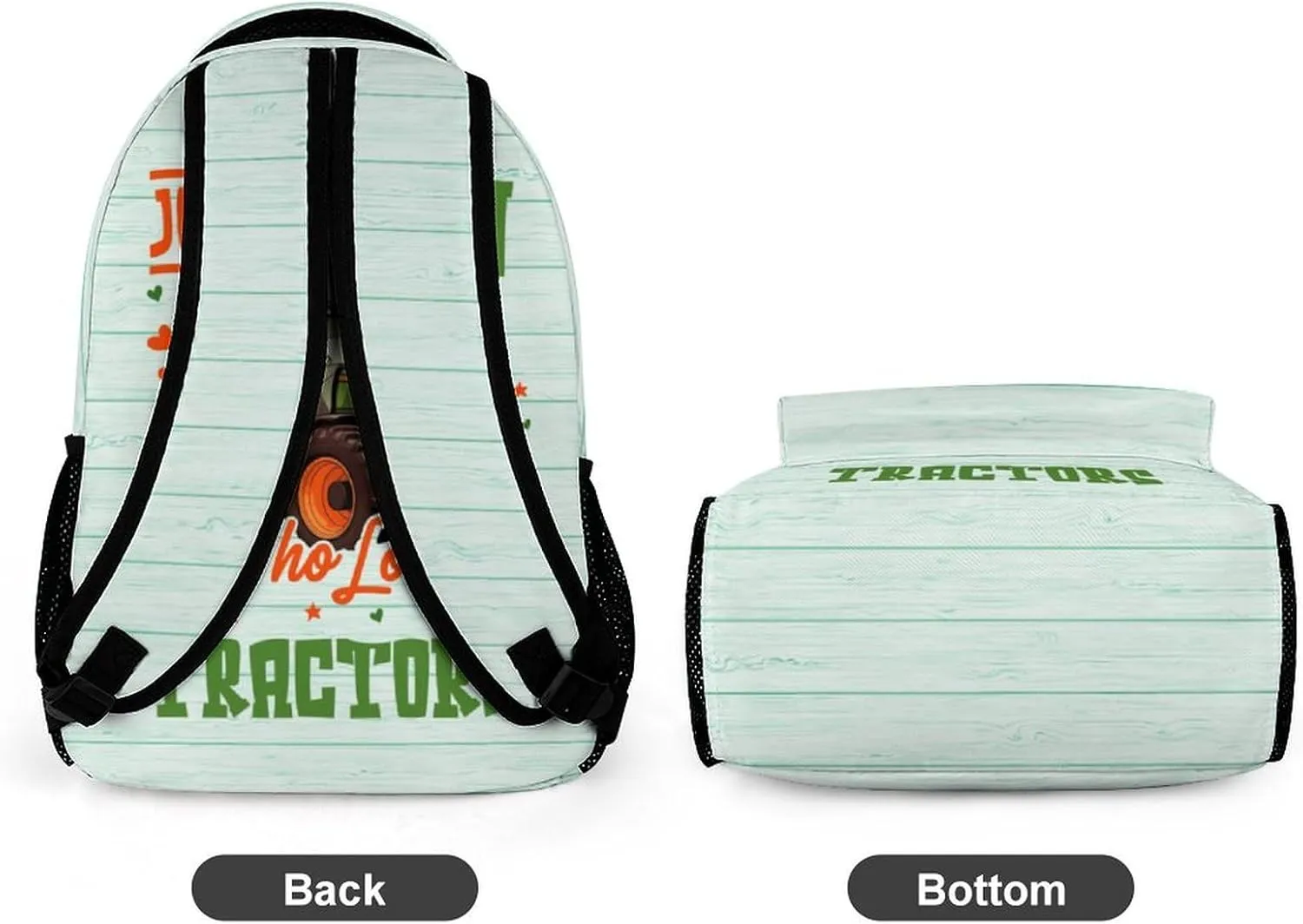 Tractor Backpack for Kids Girls Boys School, 16 Inches Cute Tractors Theme Bookbag, Adjustable, Lightweight, Large Capacity, Colorful Daily Casual Backpacks