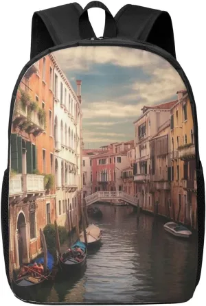 Travel Backpack Beautiful Venice Canal View Laptop Backpack for Women Men Casual Rucksack Fashion Computer Bag