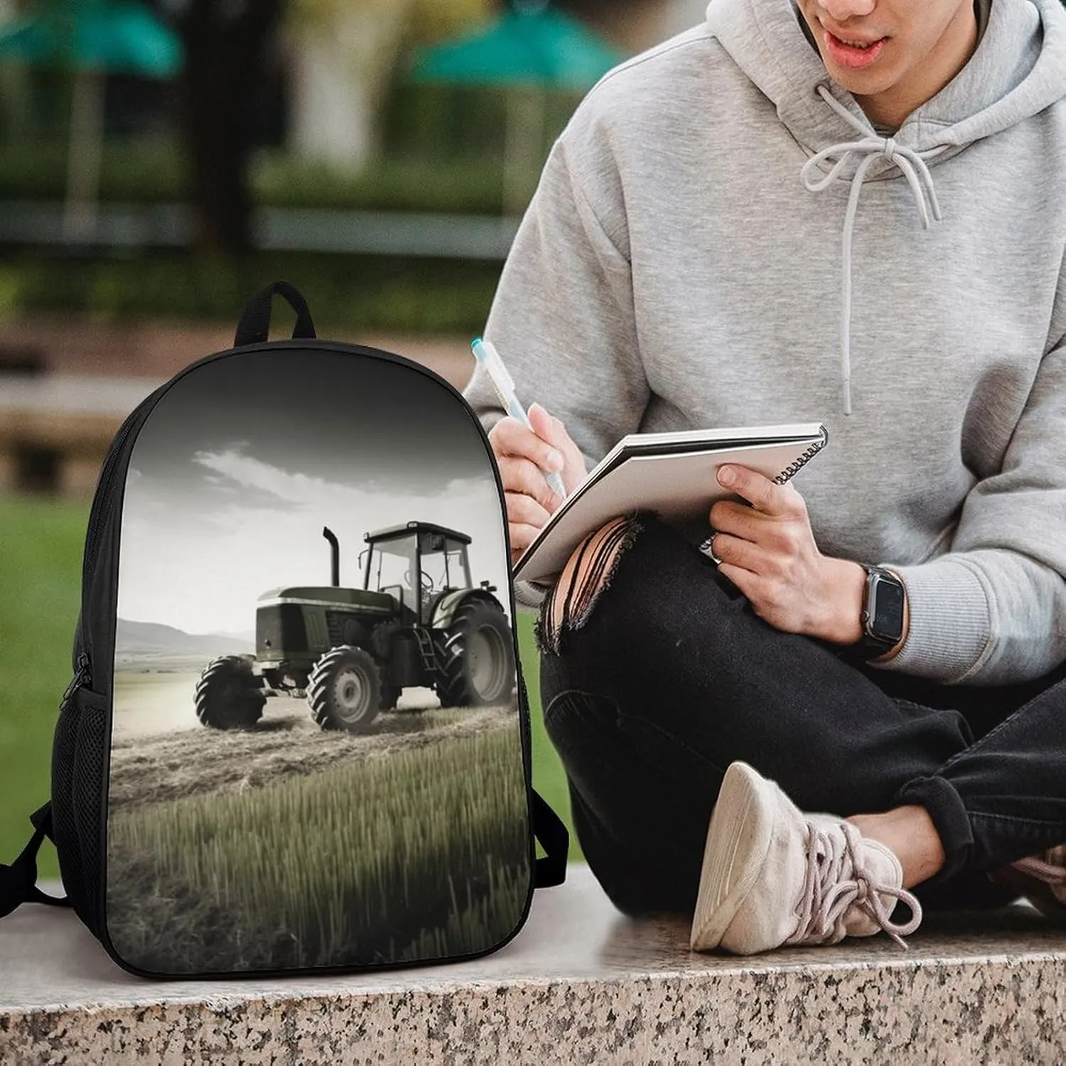 Travel Backpack for Men Women Daypack Tractor Agriculture Tranquil Laptop Backpack Computer Bag Business Work Bag for Work