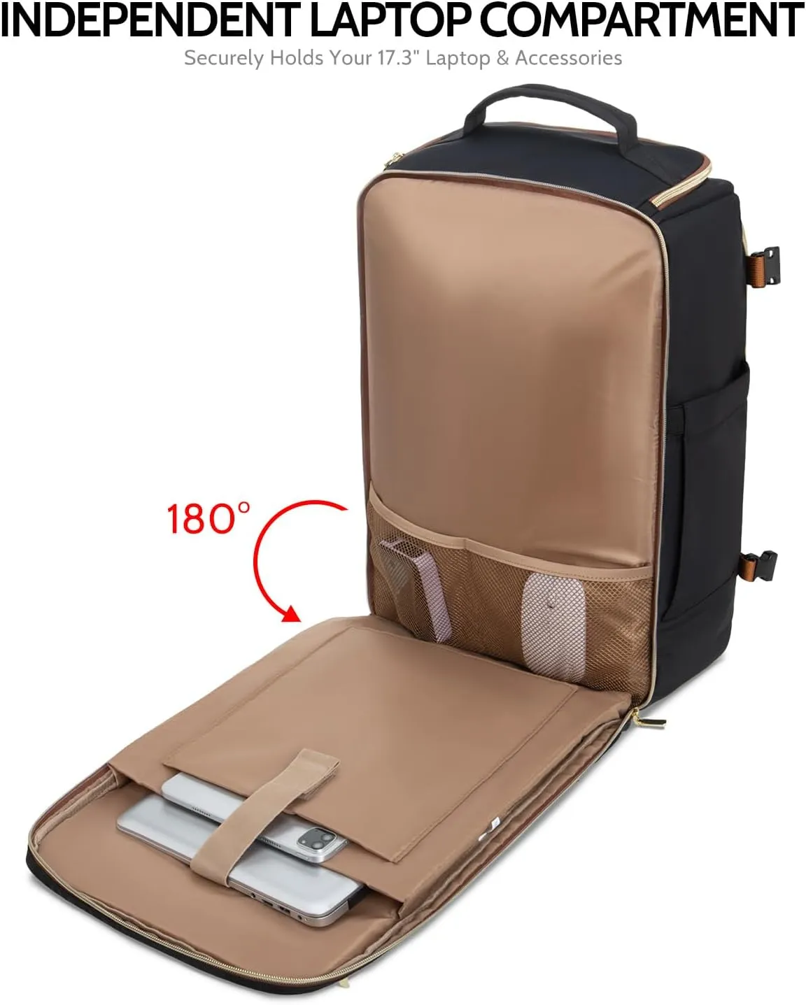 Travel Backpack for Women, 40L Carry On Backpacks Flight Approved, 18x14x8 Inches Personal Item Travel Bag, Large Backpack for Travel fits 17.3” Laptop, Waterproof Weekender Bag