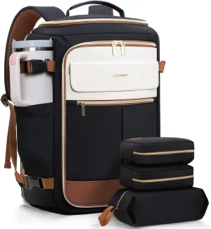 Travel Backpack for Women, 40L Carry On Backpacks Flight Approved, 18x14x8 Inches Personal Item Travel Bag, Large Backpack for Travel fits 17.3” Laptop, Waterproof Weekender Bag