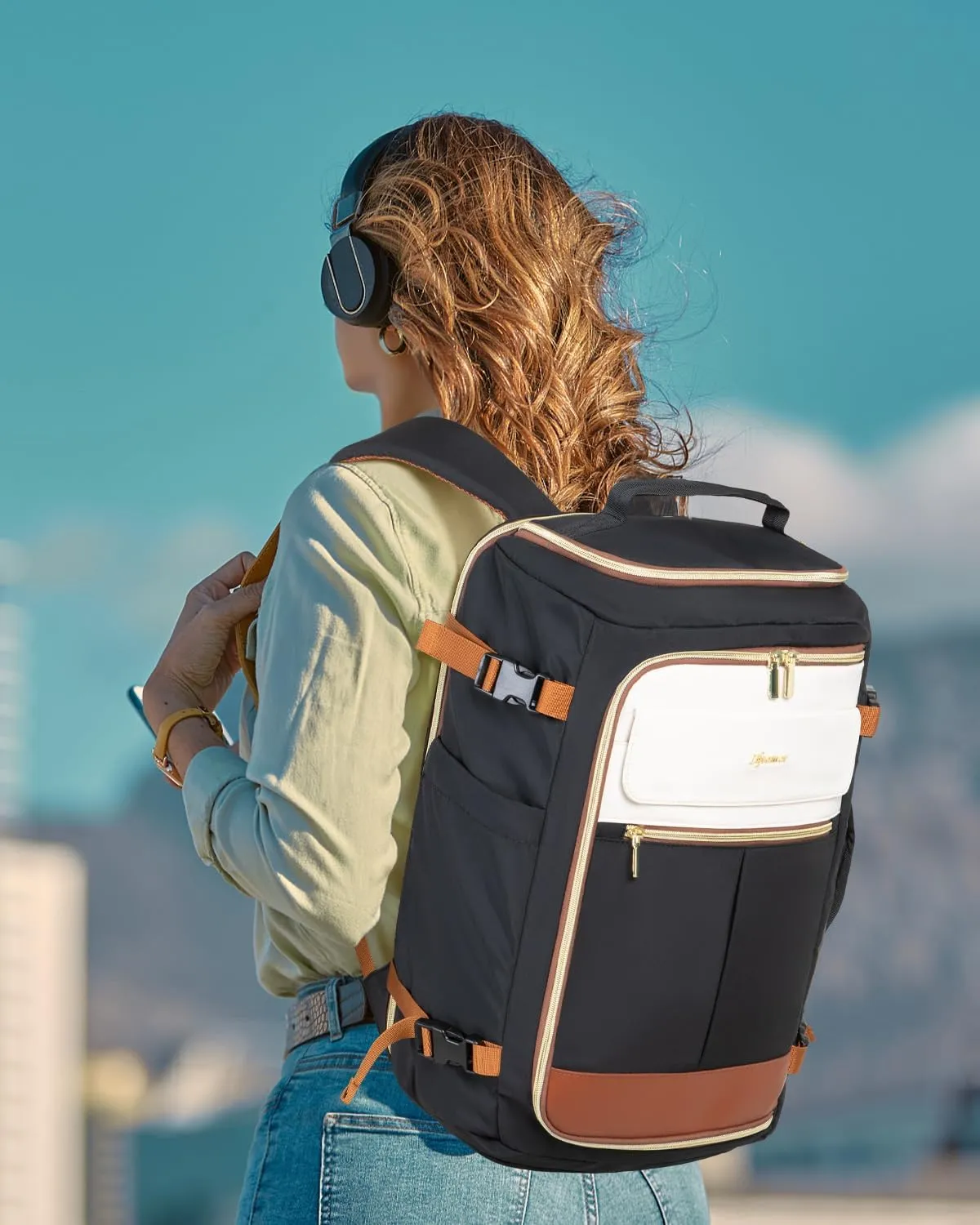 Travel Backpack for Women, 40L Carry On Backpacks Flight Approved, 18x14x8 Inches Personal Item Travel Bag, Large Backpack for Travel fits 17.3” Laptop, Waterproof Weekender Bag