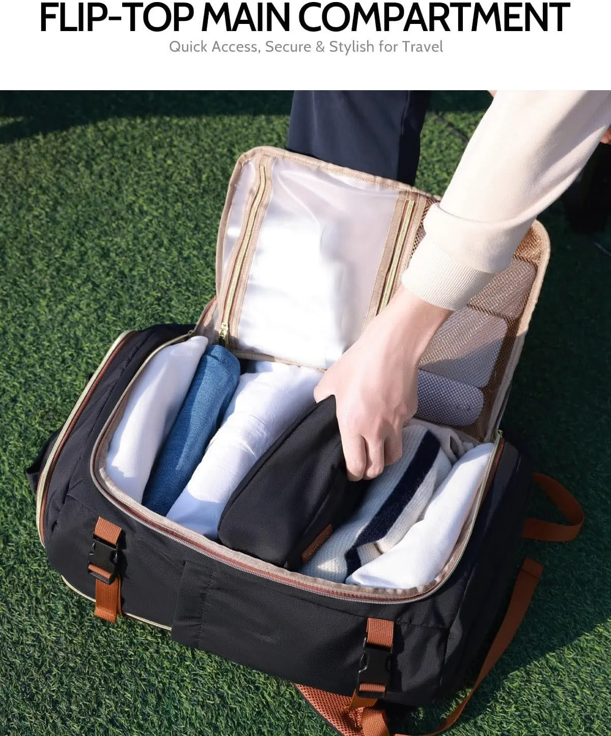 Travel Backpack for Women, 40L Carry On Backpacks Flight Approved, 18x14x8 Inches Personal Item Travel Bag, Large Backpack for Travel fits 17.3” Laptop, Waterproof Weekender Bag