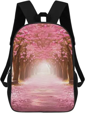Travel Backpack for Women Men Carry On Backpack Romantic Tunnel of Flower Trees Luggage Daypack 17 Inch Laptop Backpack