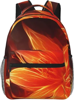 Travel Backpack Laptop Backpack Flaming Fire Flowers Daypack Casual Rucksack Fashion Computer Bag for Women Men