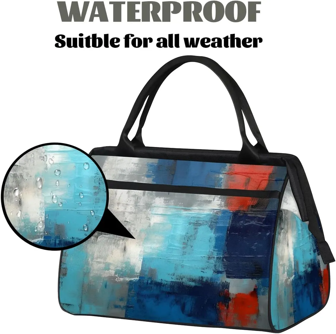 Travel Duffel Bag for Women, Abstract Art Printing Weekender Overnight Bag Carry on Beach Swim Bags Dance Bag Airlines Approved Personal Item Travel Bag for Yoga, Sports, Hospital
