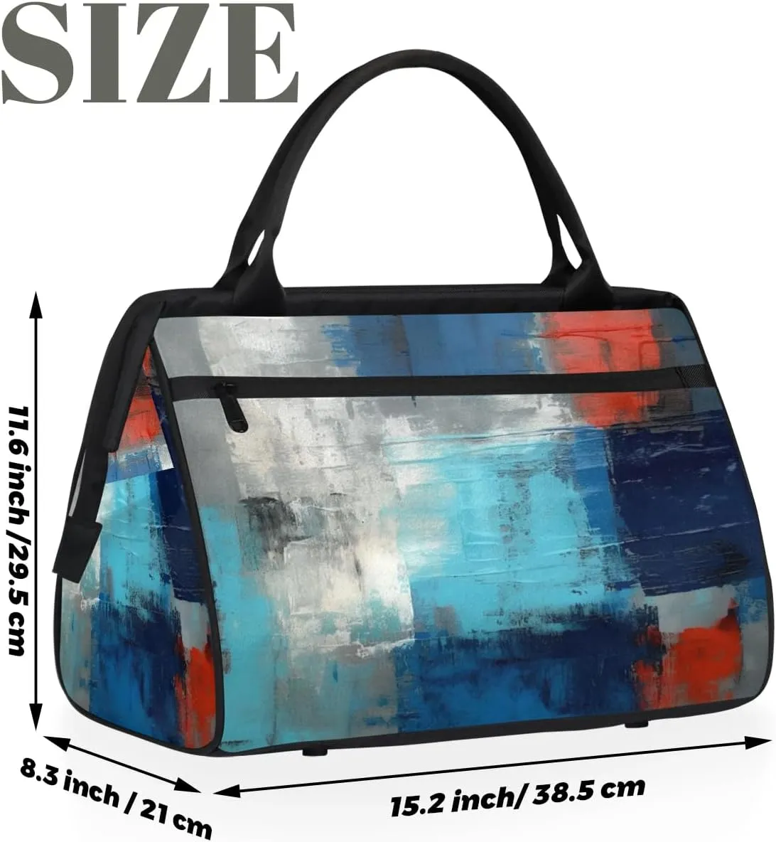 Travel Duffel Bag for Women, Abstract Art Printing Weekender Overnight Bag Carry on Beach Swim Bags Dance Bag Airlines Approved Personal Item Travel Bag for Yoga, Sports, Hospital