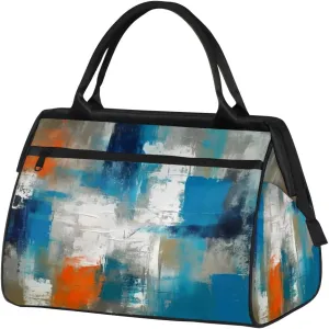 Travel Duffel Bag for Women, Abstract Blue Oil Weekender Overnight Bag Carry on Beach Swim Bags Dance Bag Airlines Approved Personal Item Travel Bag for Yoga, Sports, Hospital