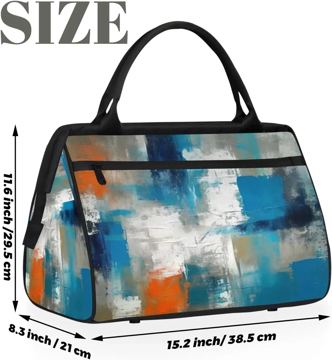 Travel Duffel Bag for Women, Abstract Blue Oil Weekender Overnight Bag Carry on Beach Swim Bags Dance Bag Airlines Approved Personal Item Travel Bag for Yoga, Sports, Hospital