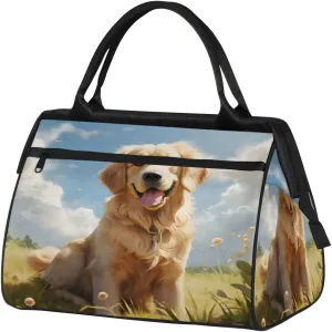 Travel Duffel Bag for Women, Animal Dog Weekender Overnight Bag Carry on Beach Swim Bags Dance Bag Airlines Approved Personal Item Travel Bag for Yoga, Sports, Hospital