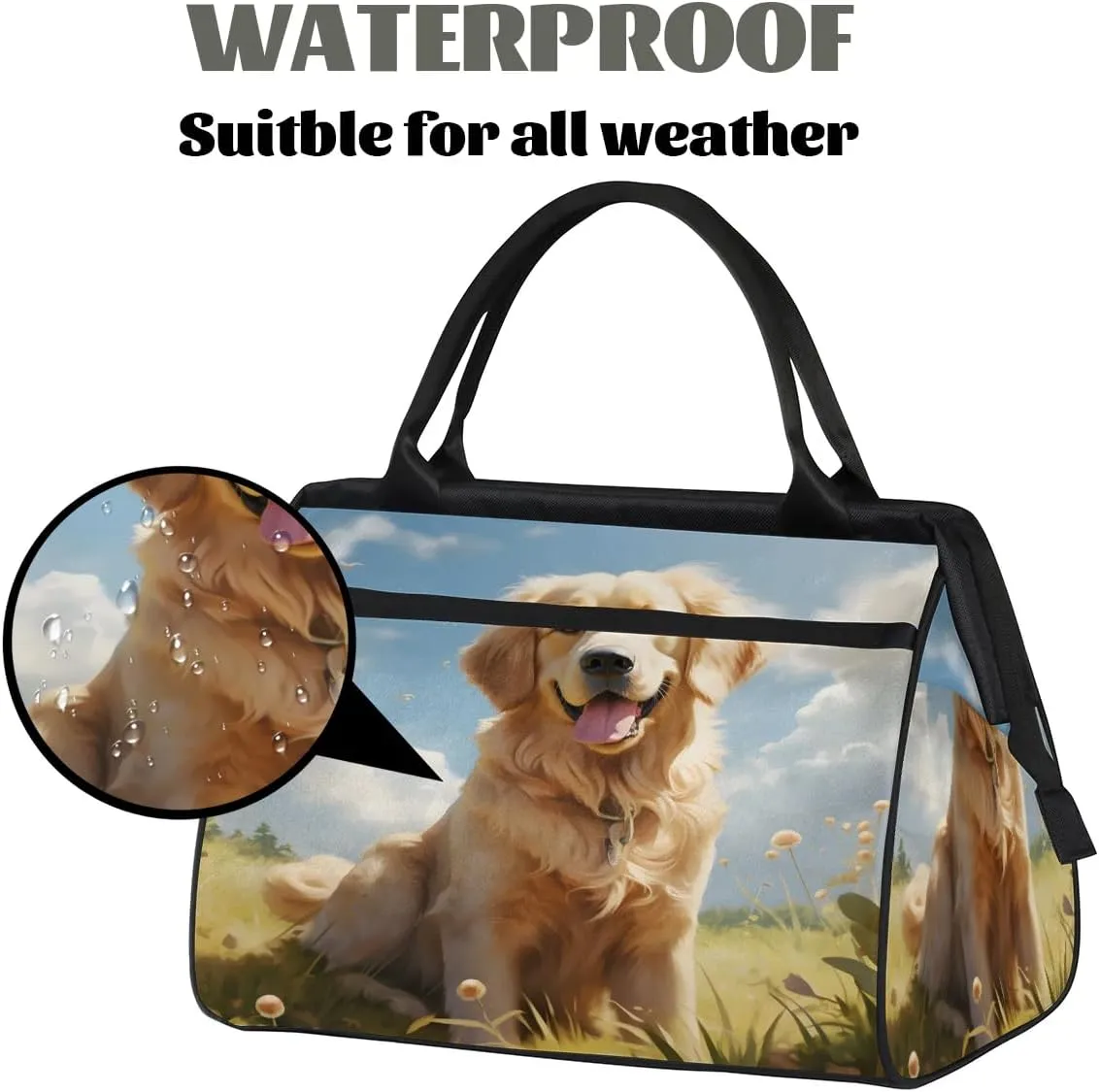 Travel Duffel Bag for Women, Animal Dog Weekender Overnight Bag Carry on Beach Swim Bags Dance Bag Airlines Approved Personal Item Travel Bag for Yoga, Sports, Hospital
