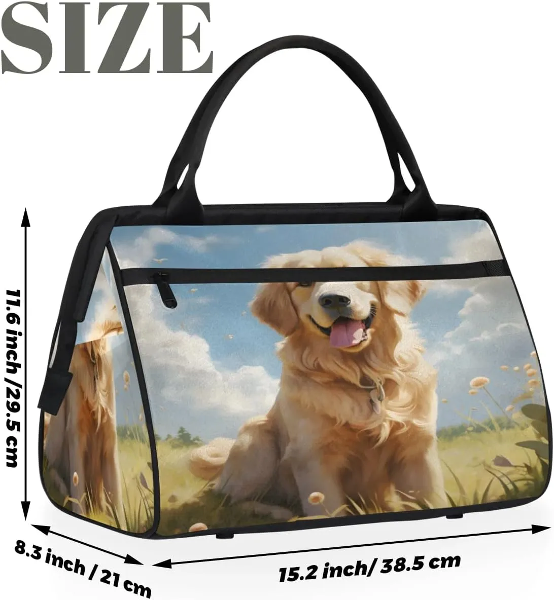 Travel Duffel Bag for Women, Animal Dog Weekender Overnight Bag Carry on Beach Swim Bags Dance Bag Airlines Approved Personal Item Travel Bag for Yoga, Sports, Hospital
