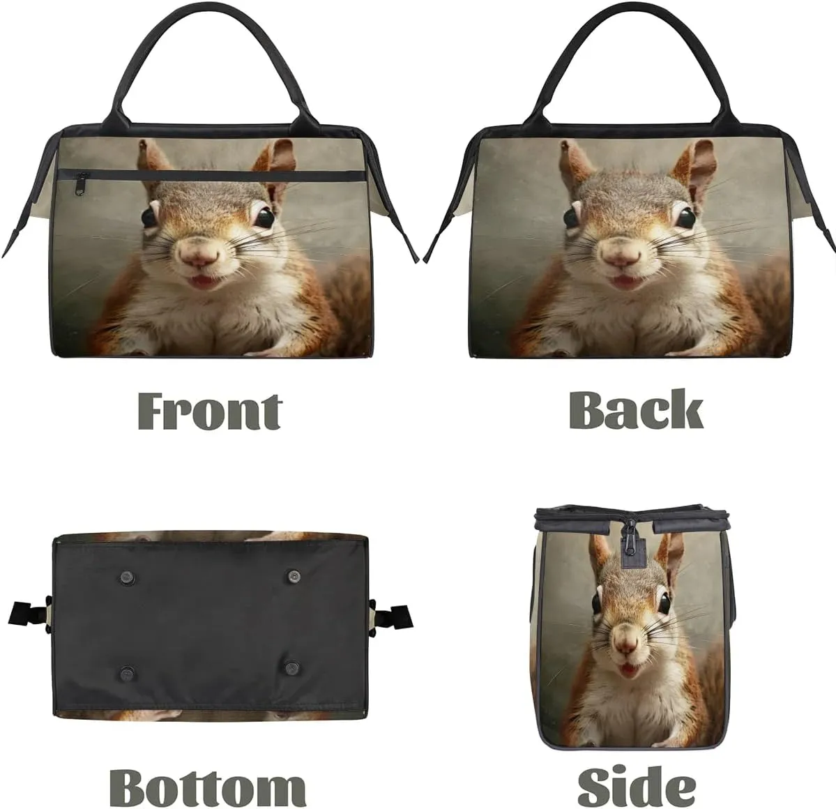 Travel Duffel Bag for Women, Animals Squirrel Weekender Overnight Bag Carry on Beach Swim Bags Dance Bag Airlines Approved Personal Item Travel Bag for Yoga, Sports, Hospital