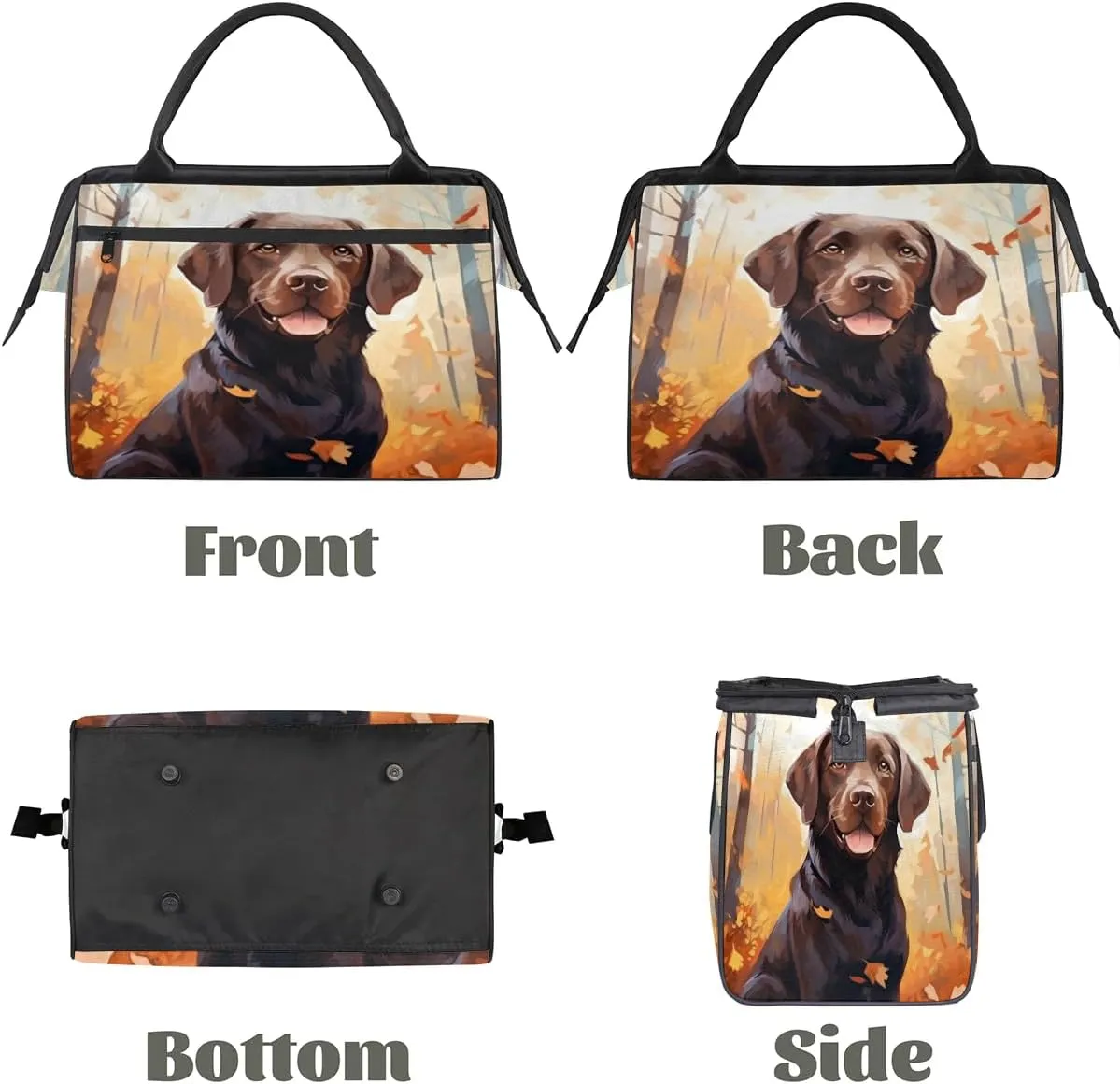 Travel Duffel Bag for Women, Autumn Dog Cute Weekender Overnight Bag Carry on Beach Swim Bags Dance Bag Airlines Approved Personal Item Travel Bag for Yoga, Sports, Hospital