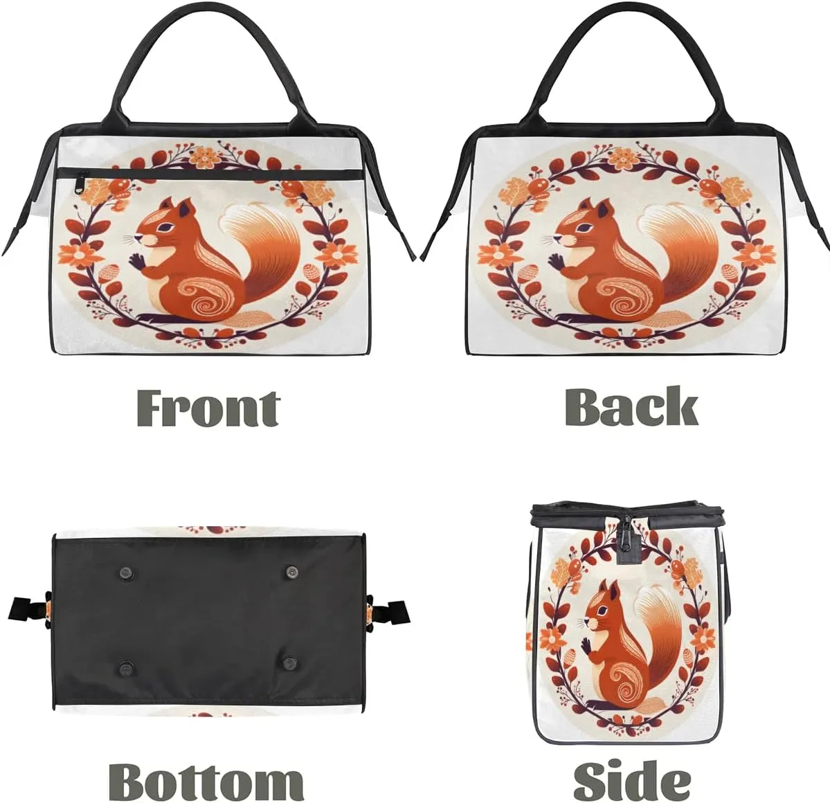 Travel Duffel Bag for Women, Autumn Squirrel Animals Weekender Overnight Bag Carry on Beach Swim Bags Dance Bag Airlines Approved Personal Item Travel Bag for Yoga, Sports, Hospital