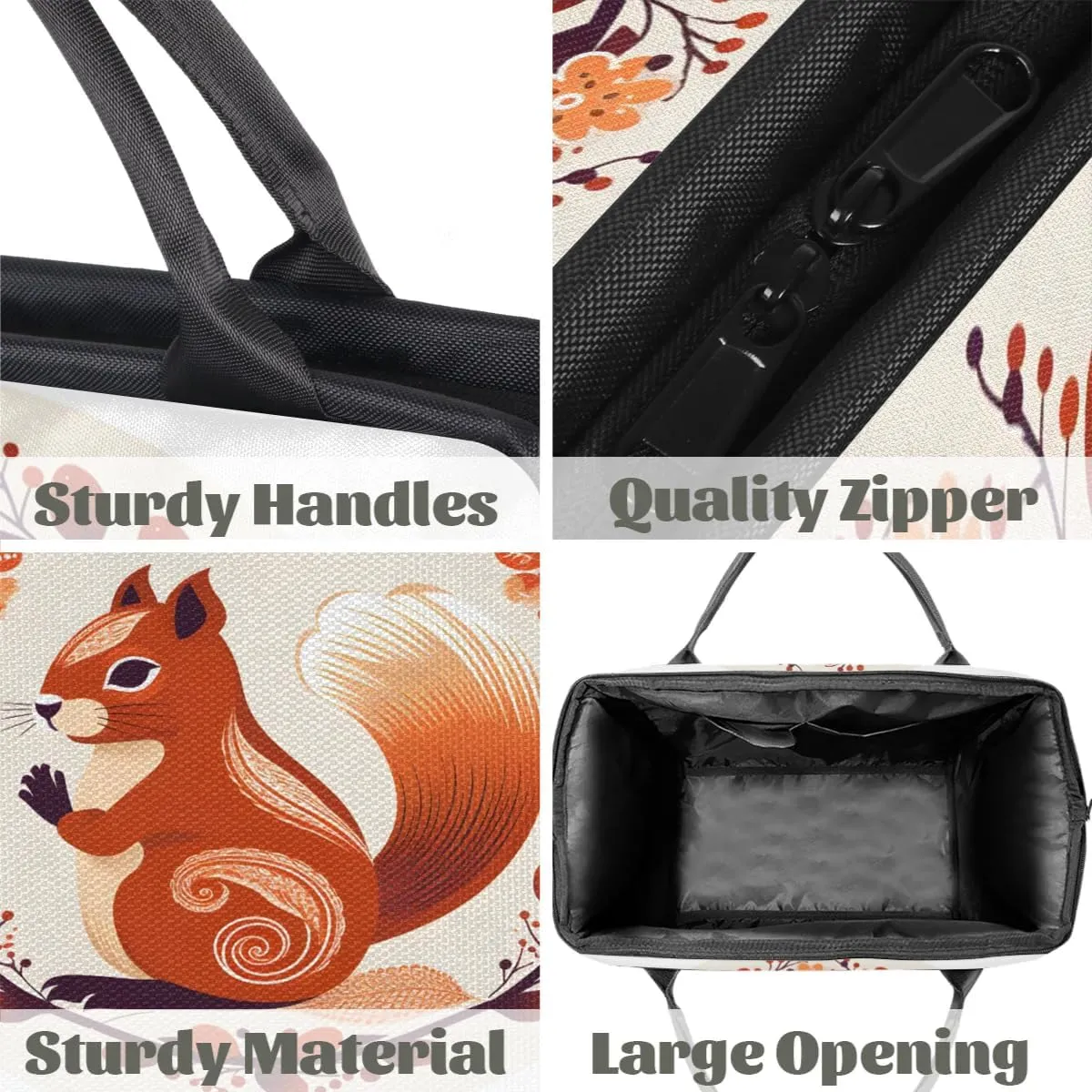 Travel Duffel Bag for Women, Autumn Squirrel Animals Weekender Overnight Bag Carry on Beach Swim Bags Dance Bag Airlines Approved Personal Item Travel Bag for Yoga, Sports, Hospital