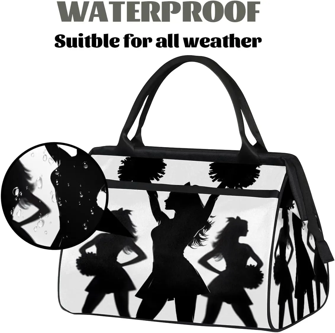 Travel Duffel Bag for Women, Cheerleading Weekender Overnight Bag Carry on Beach Swim Bags Dance Bag Airlines Approved Personal Item Travel Bag for Yoga, Sports, Hospital