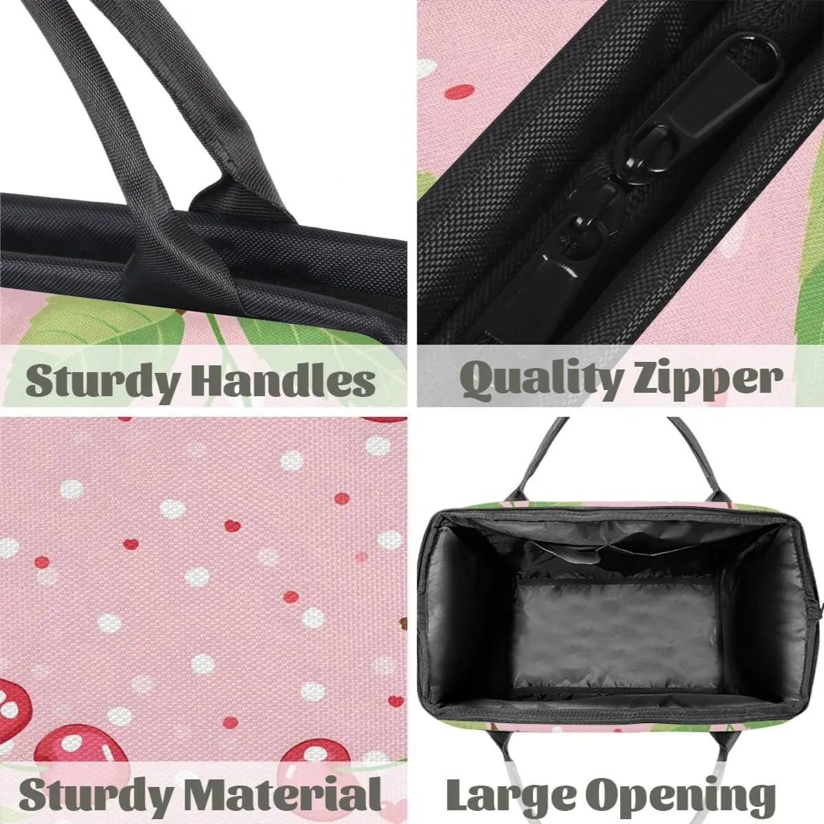 Travel Duffel Bag for Women, Cherry Polka Dot Weekender Overnight Bag Carry on Beach Swim Bags Dance Bag Airlines Approved Personal Item Travel Bag for Yoga, Sports, Hospital