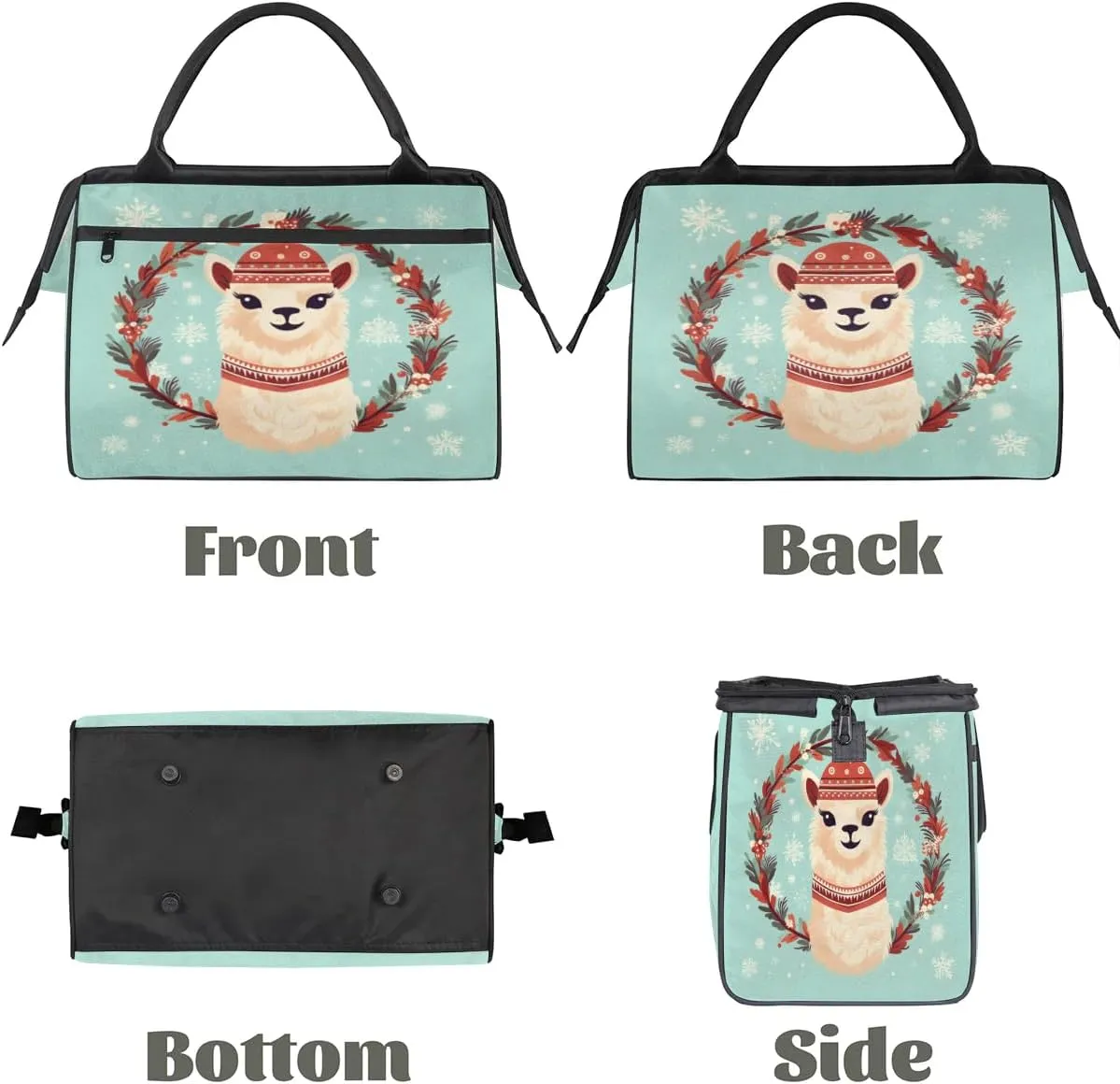 Travel Duffel Bag for Women, Christmas Alpaca Weekender Overnight Bag Carry on Beach Swim Bags Dance Bag Airlines Approved Personal Item Travel Bag for Yoga, Sports, Hospital