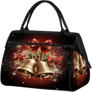 Travel Duffel Bag for Women, Christmas Bell Weekender Overnight Bag Carry on Beach Swim Bags Dance Bag Airlines Approved Personal Item Travel Bag for Yoga, Sports, Hospital