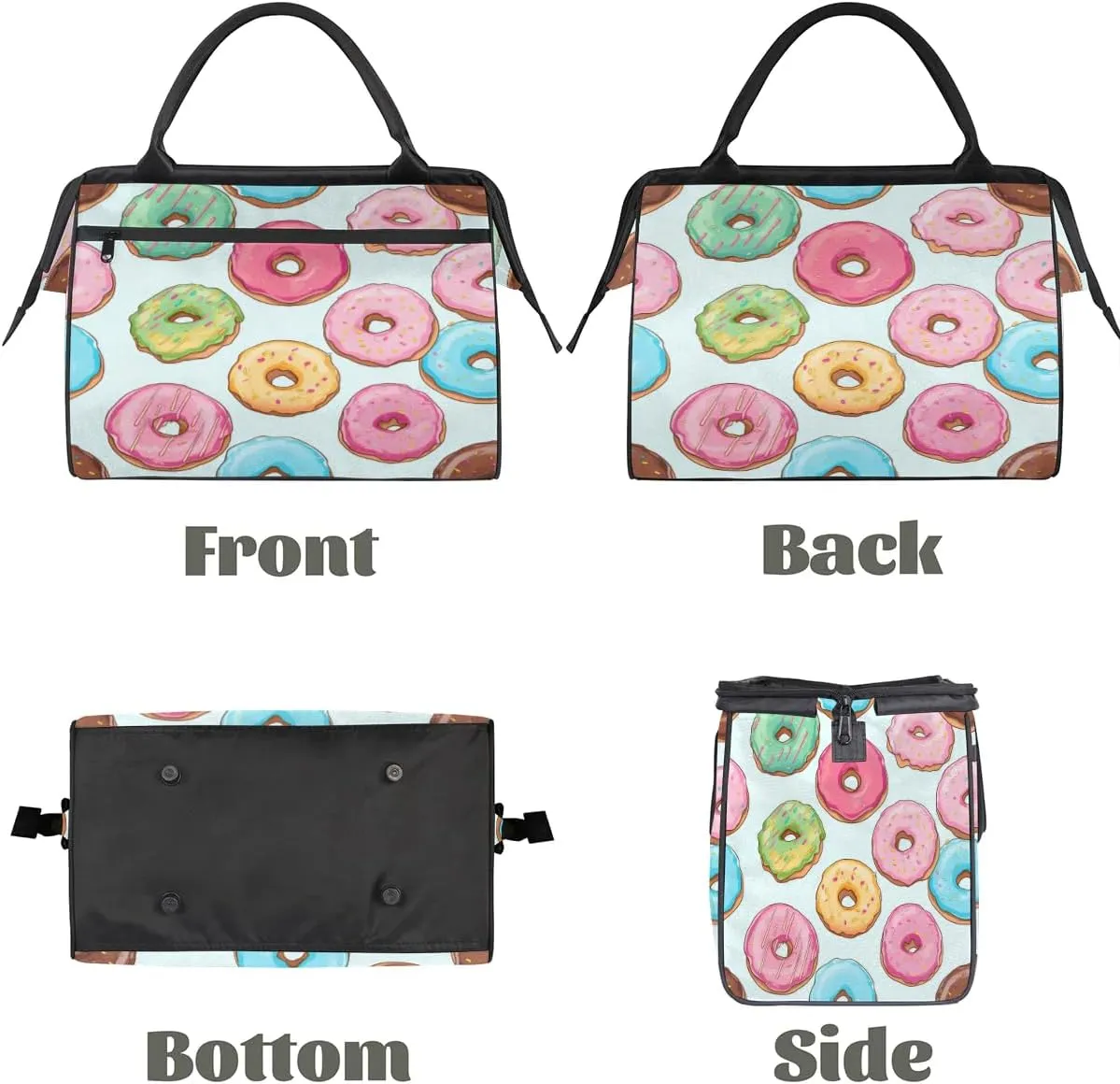 Travel Duffel Bag for Women, Cut Donut Weekender Overnight Bag Carry on Beach Swim Bags Dance Bag Airlines Approved Personal Item Travel Bag for Yoga, Sports, Hospital