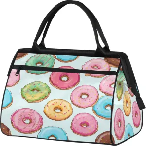 Travel Duffel Bag for Women, Cut Donut Weekender Overnight Bag Carry on Beach Swim Bags Dance Bag Airlines Approved Personal Item Travel Bag for Yoga, Sports, Hospital