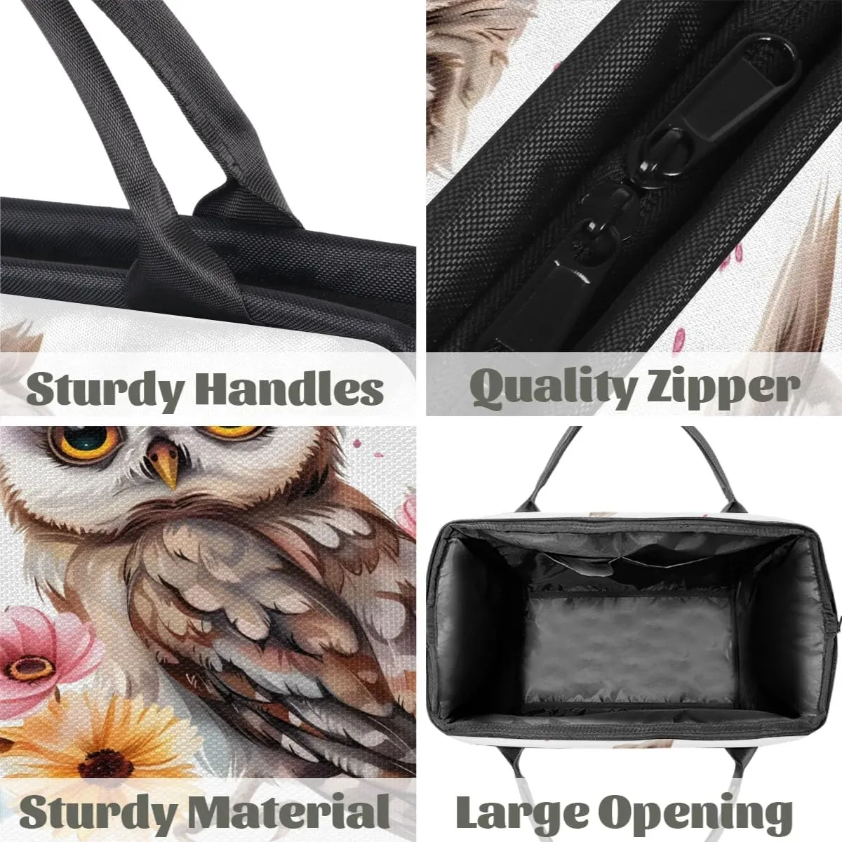Travel Duffel Bag for Women, Flower Owl Weekender Overnight Bag Carry on Beach Swim Bags Dance Bag Airlines Approved Personal Item Travel Bag for Yoga, Sports, Hospital