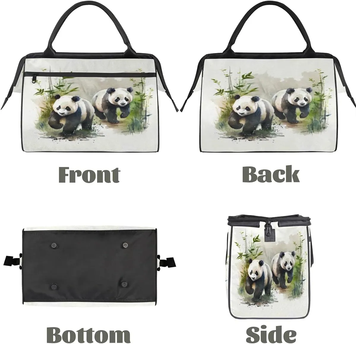 Travel Duffel Bag for Women, Watercolor Panda Weekender Overnight Bag Carry on Beach Swim Bags Dance Bag Airlines Approved Personal Item Travel Bag for Yoga, Sports, Hospital