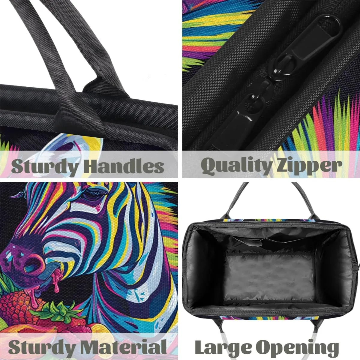 Travel Duffel Bag for Women, Zebra Animals Black Weekender Overnight Bag Carry on Beach Swim Bags Dance Bag Airlines Approved Personal Item Travel Bag for Yoga, Sports, Hospital