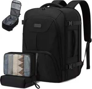 Travel Laptop Backpack for Men Women,Expandable 40L Extra Large Travel Carry on Backpack for Men,Water Resistant TSA Airline Approved Business College Carry on Work Bag Fits 17 Inch Computer,3 Pcs