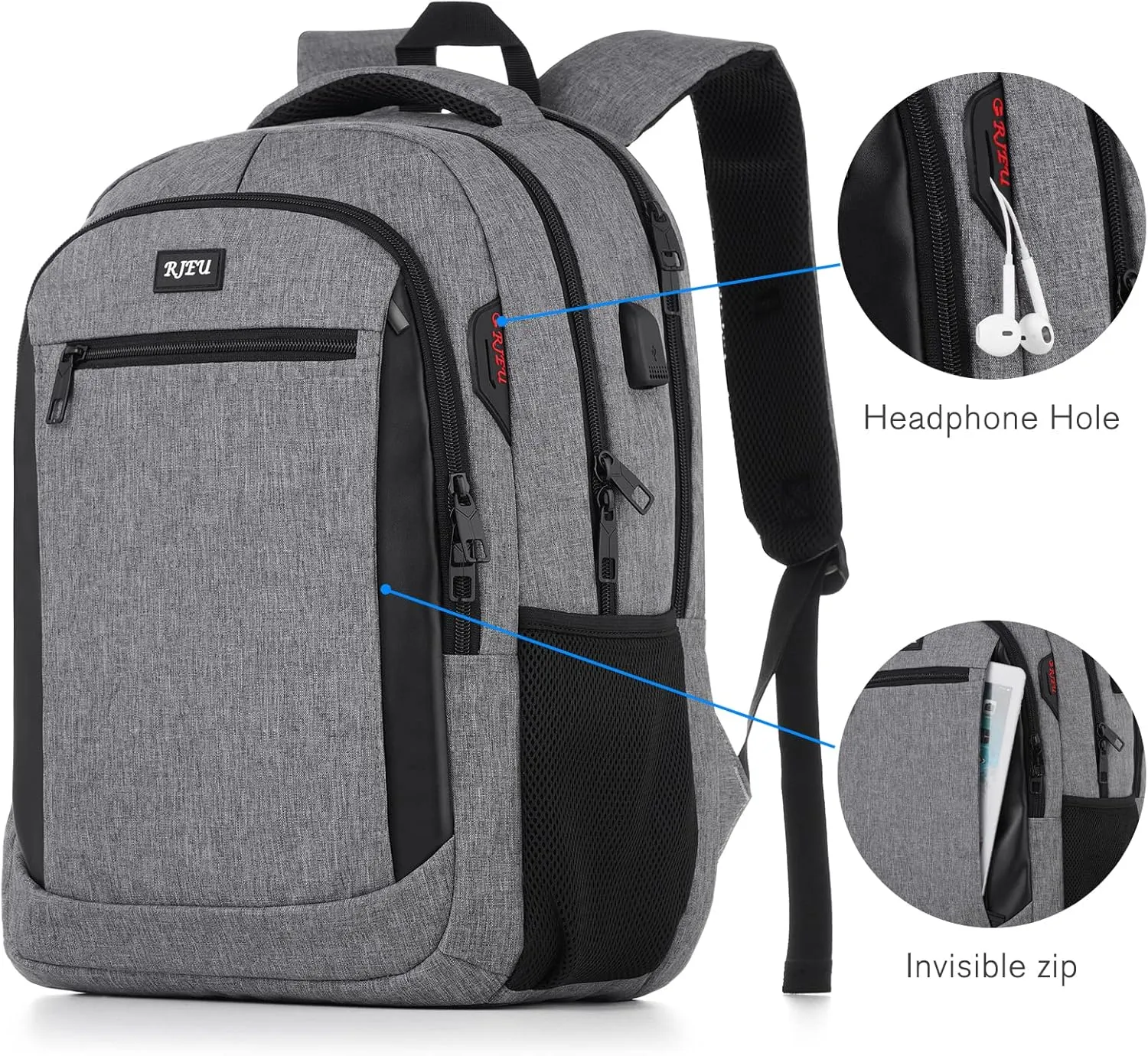 Travel Laptop Backpack, School Backpack Business Anti Theft Slim Sturdy Laptops Backpack with USB Charging Port Water Resistant College School Computer Bag Fits 17.3 Inch Notebook Over 3 Years Old