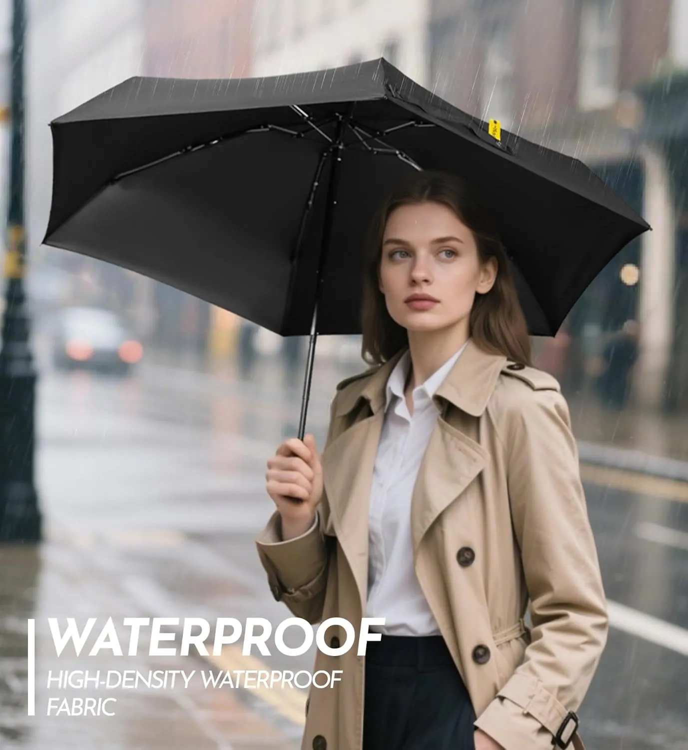 Travel Mini Umbrella Compact Small & Lightweight, UV Rain Protection, Pocket-Sized Folding Umbrellas with Quickdraw & Case for Men Women & Kids Backpack