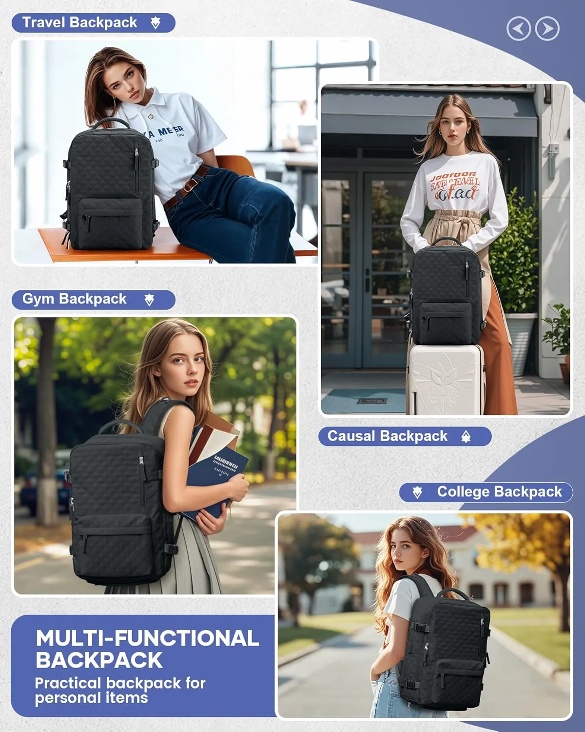 Travel Vacuum Storage Backpack with Air Pump Vacuum Seal Compression Space Saver Bags Clothing Vacpack Airback 18x14x8 inches Travel Bag Carry on Personal item Laptop Work Backpacks Women BlackGrey