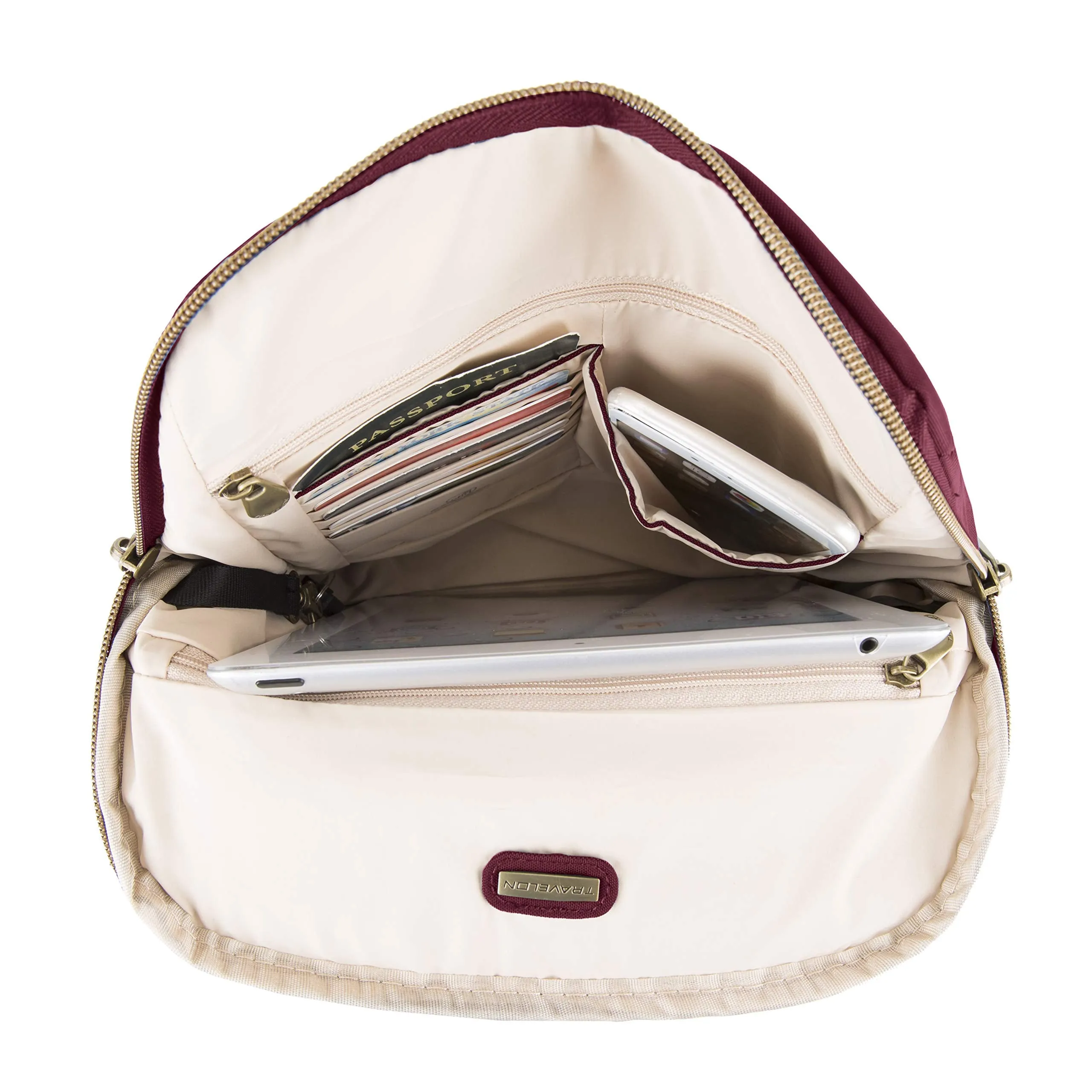 Travelon Travelon Anti-theft Signature Slim Backpack, Ruby (red) - 43331-242