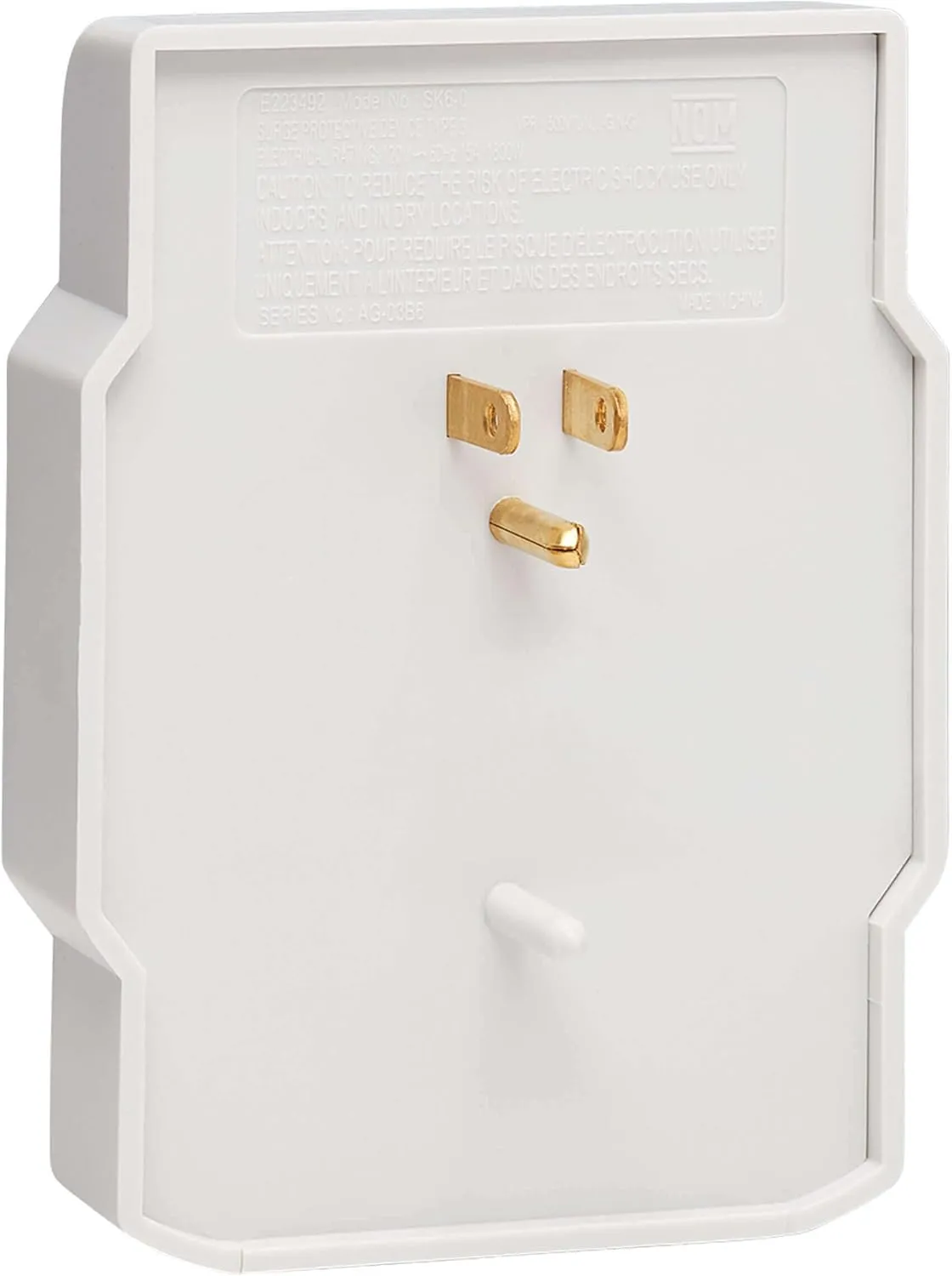 Tripp Lite 6 Outlet Surge Protector Power Strip, Direct Plug in, Gray, Lifetime Limited Warranty & $10,000 Insurance (SK6-0) White