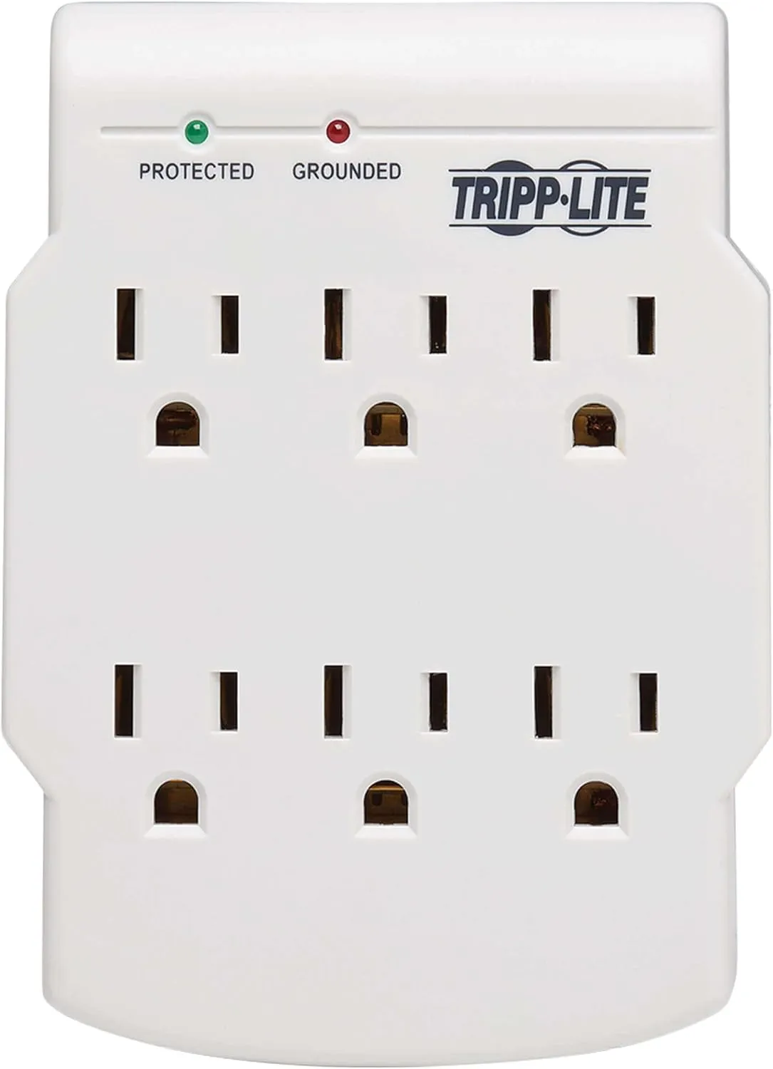 Tripp Lite 6 Outlet Surge Protector Power Strip, Direct Plug in, Gray, Lifetime Limited Warranty & $10,000 Insurance (SK6-0) White
