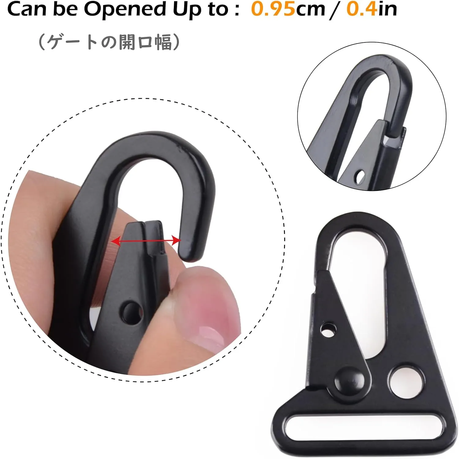 TRIWONDER Enlarged Mouth Clips HK Hook Heavy Duty Snap Hooks Sling Clips for Paracord Outdoors Bag Backpack