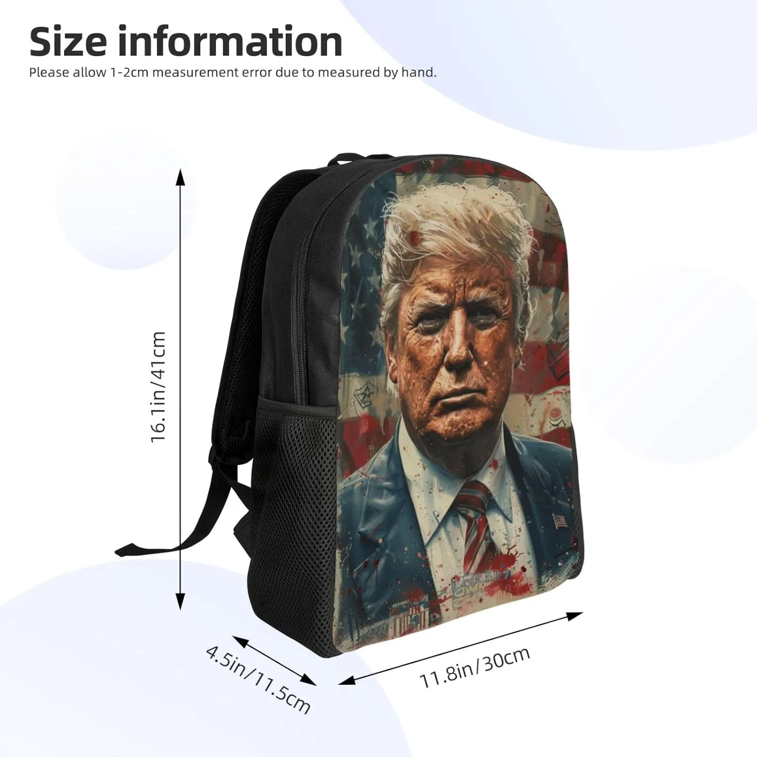 Trump American Flag Backpack Waterproof Anti Theft Durable Light Laptop Bag Backpacks For Women Men Travel Gym Backpack