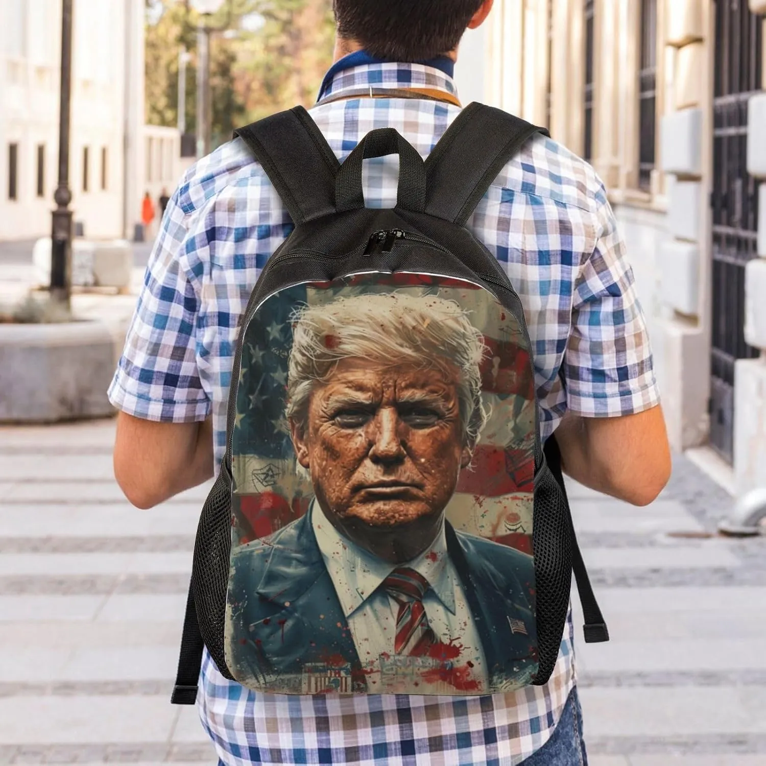 Trump American Flag Backpack Waterproof Anti Theft Durable Light Laptop Bag Backpacks For Women Men Travel Gym Backpack