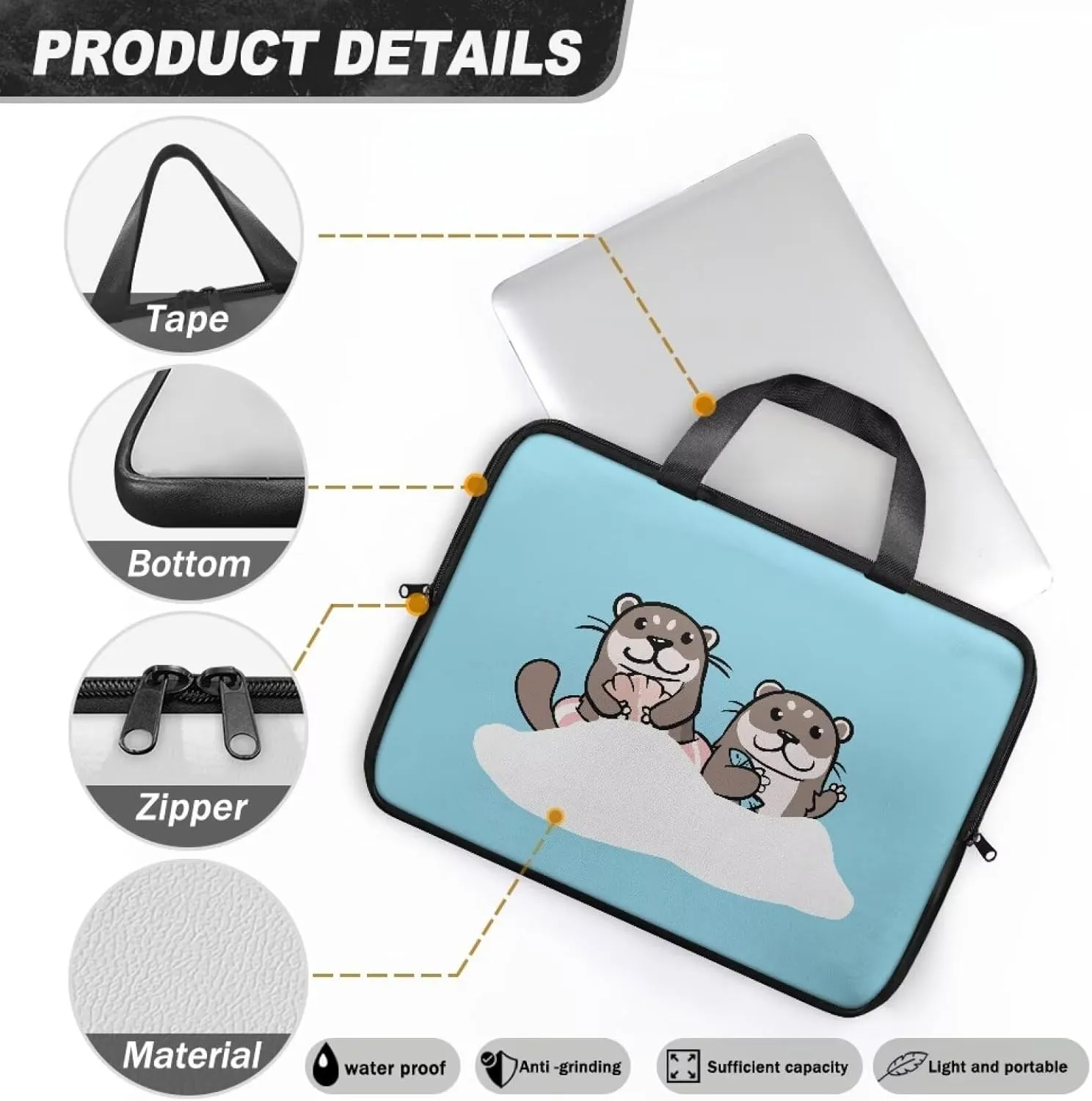 Uasibuni Computer Carrying Case,Notebook Bag for Women,Laptop Messenger Bag for Men,Laptop Sleeve