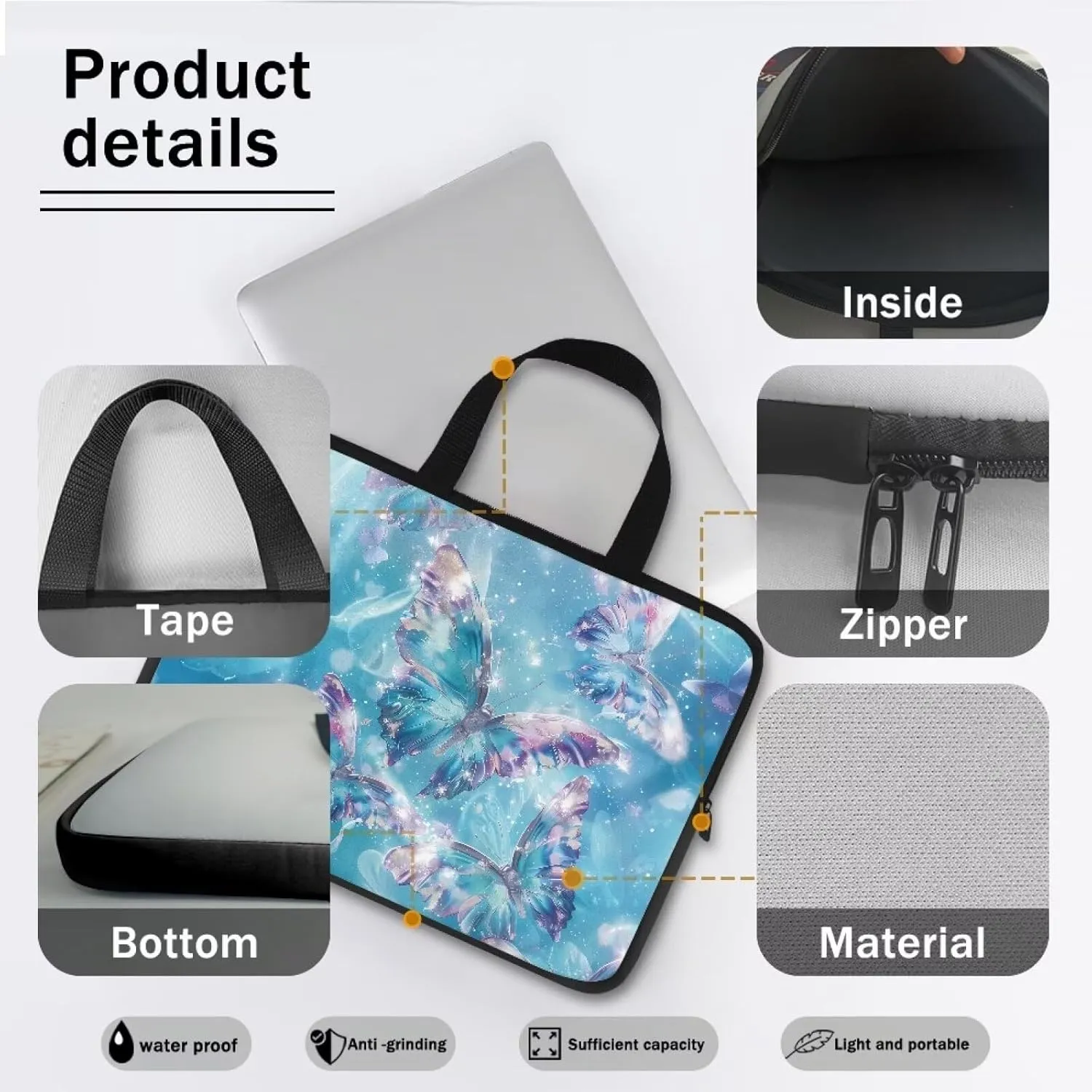 Uasibuni Cute Laptop Bag for Women Men Laptop Messenger Bag