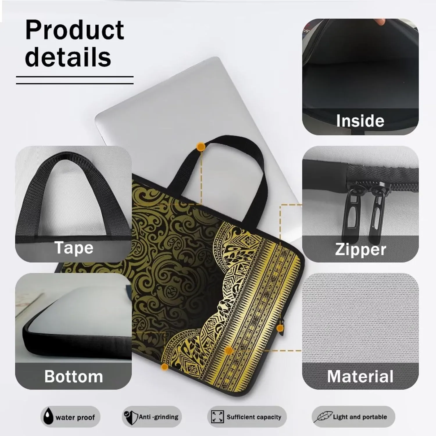 Uasibuni Laptop Sleeve Bag 15.6 In Laptop Bag Laptop Cover Cute Carrying Case for Women Laptop Handbag Tote Bag