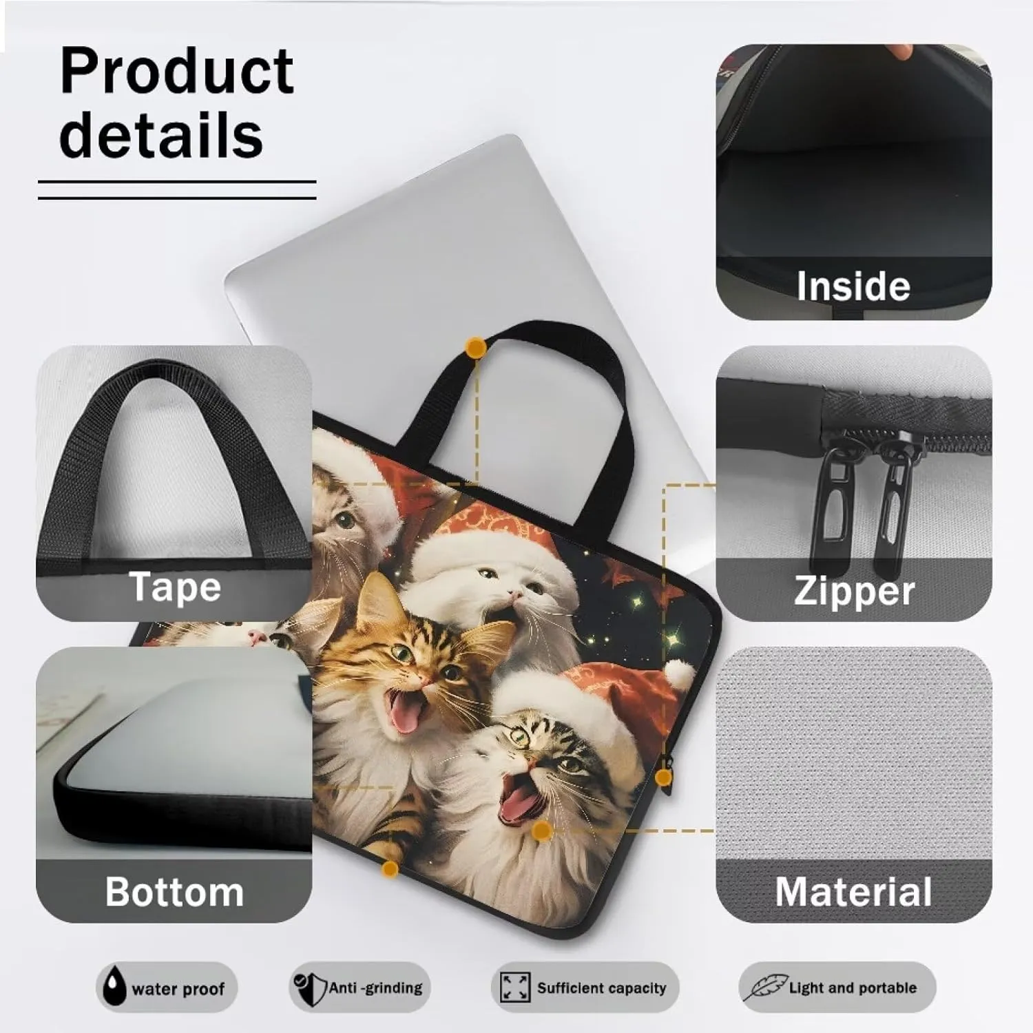 Uasibuni Laptop Sleeve Bag 17 inch Laptop Shoulder Bag Laptop Carrying Case Computer Cover Laptop Bag for Women Men