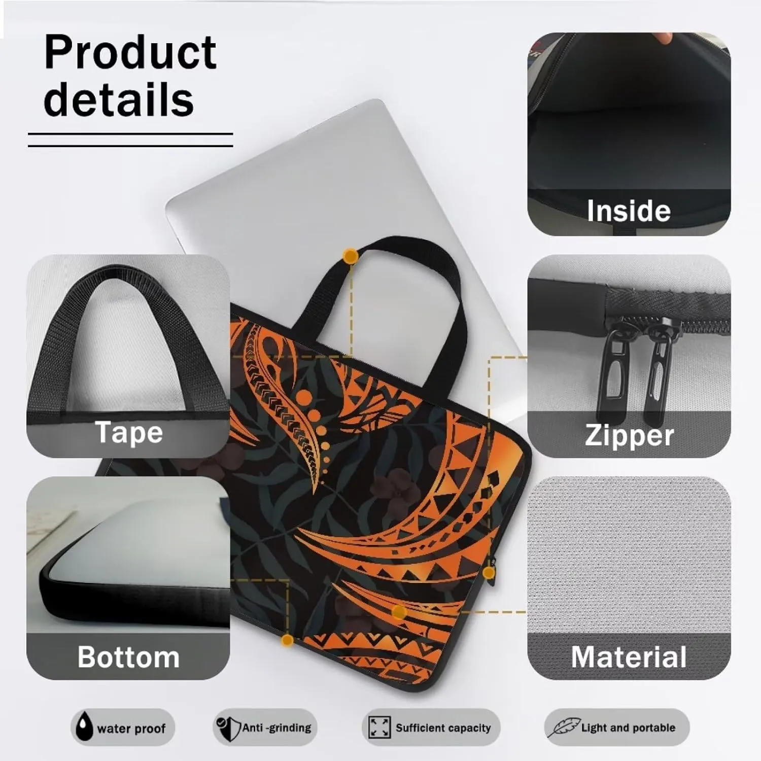 Uasibuni Laptop Sleeve Case with Handle for 14/15.6/ 17In Laptop,Laptop Case Cover Cute Laptop Bag for Women Men