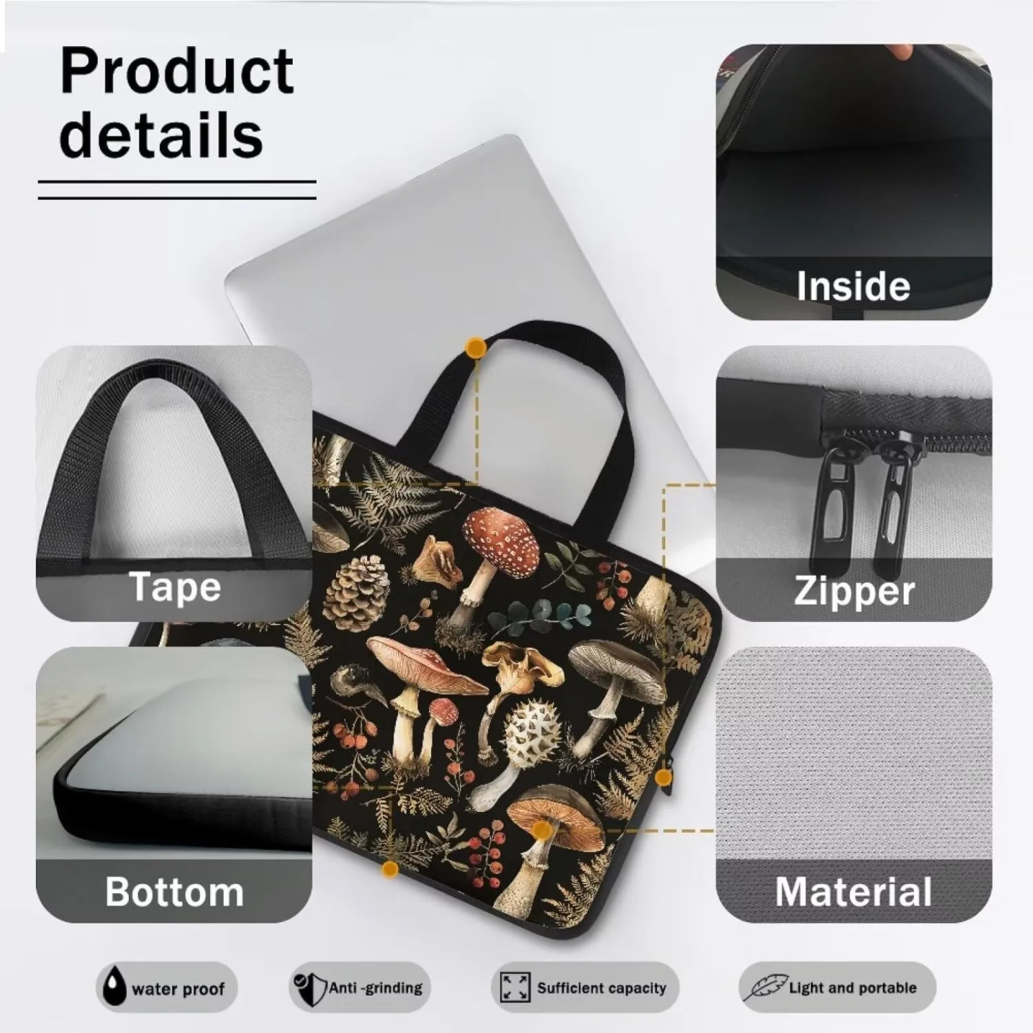 Uasibuni Laptop Sleeve Case with Handle for 14/15.6/ 17In Laptop,Laptop Case Cover Cute Laptop Bag for Women Men