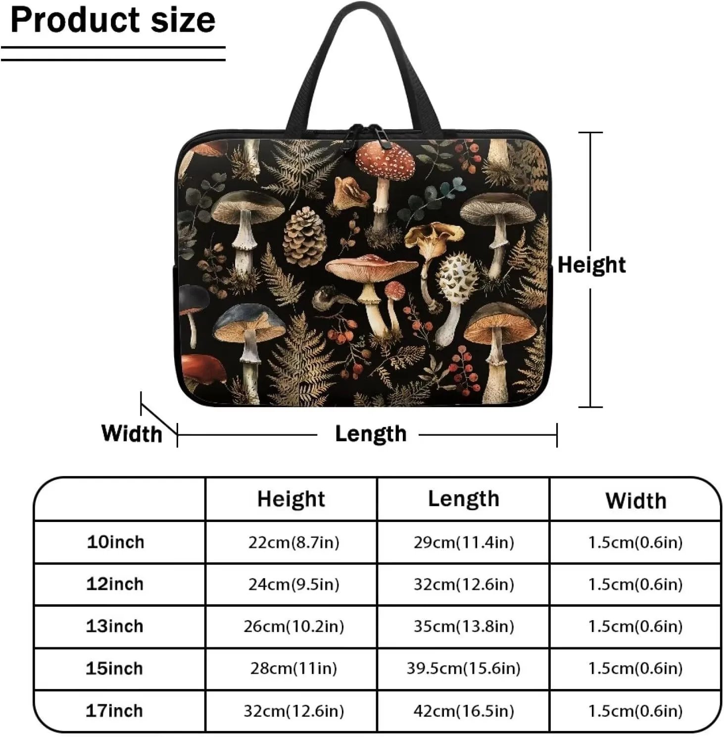Uasibuni Laptop Sleeve Case with Handle for 14/15.6/ 17In Laptop,Laptop Case Cover Cute Laptop Bag for Women Men