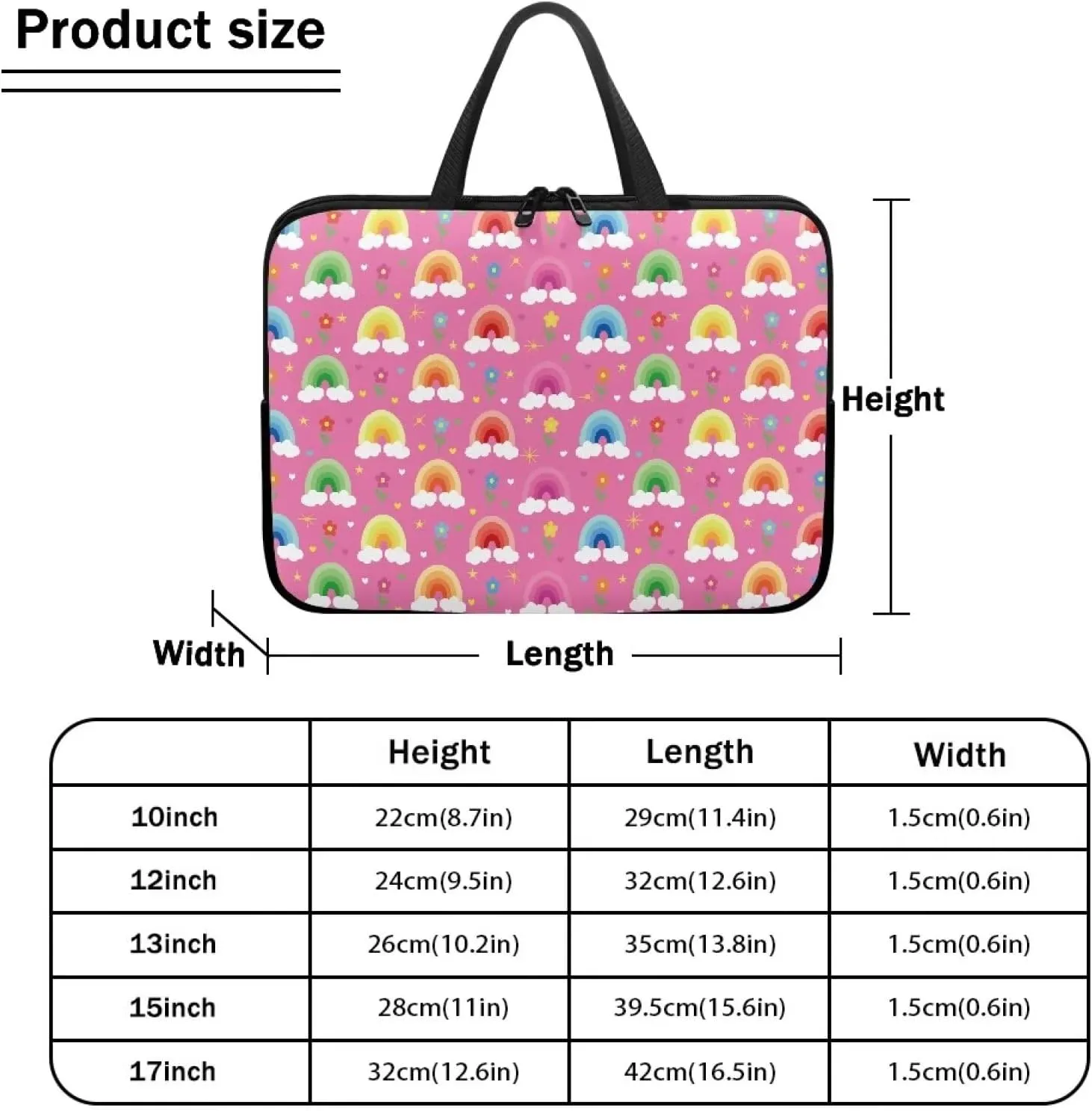 Uasibuni Laptop Sleeve Case with Handle for 14/15.6/ 17In Laptop,Laptop Case Cover Cute Laptop Bag for Women Men