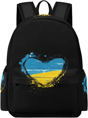 Ukraine Hear Unisex Laptop Backpack Lightweight Shoulder Bag Travel Daypack