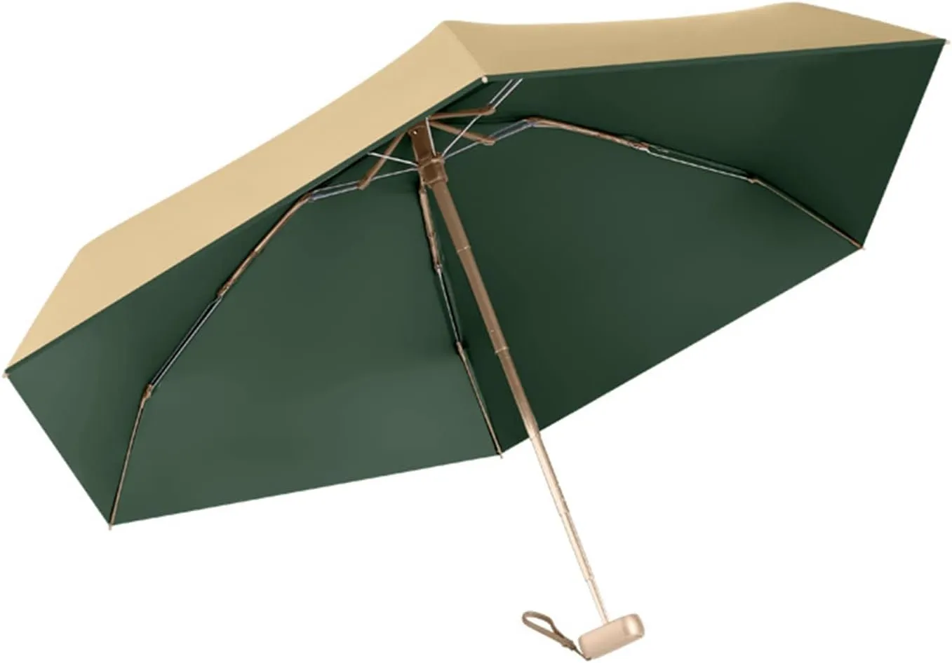 umbrella, Compact Travel Umbrella, Pocket Portable Folding Windproof Mini Umbrella, Titanium Gold Anti-UV, Car Backpack Purse Umbrellas for Rain, Men Women